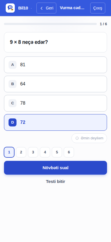 Sual ekranı