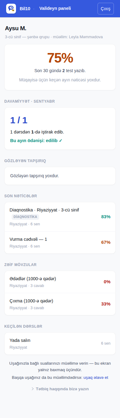 Valideyn ekranı